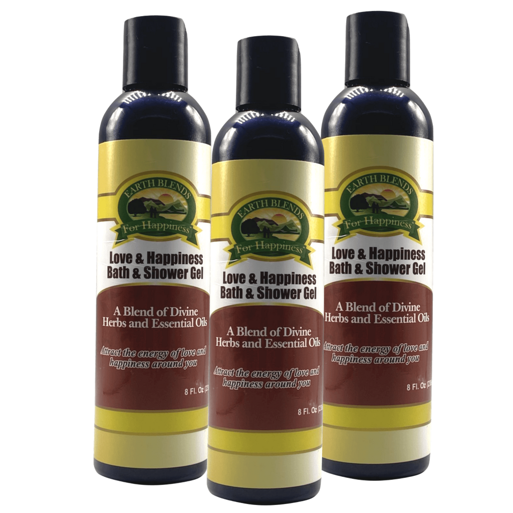 Buy Online High Quality and Pure Organic 3 Bottles Love & Happiness Bath & Shower Gel 8oz - Earth Blends for Happiness