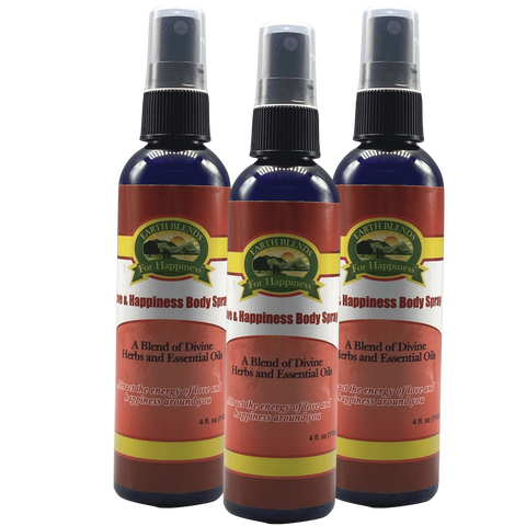Buy Online High Quality and Pure Organic 3 Bottles Love & Happiness Body Spray 4oz - Earth Blends for Happiness