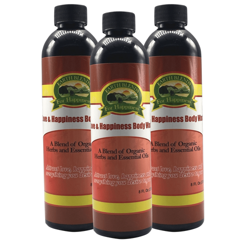 Buy Online High Quality and Pure Organic 3 Bottles Love & Happiness Body Wash 8oz - Earth Blends for Happiness