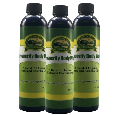 Buy Online High Quality and Pure Organic 3 Bottles Prosperity Body Wash 8oz - Earth Blends for Happiness