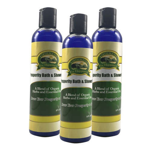 Buy Online High Quality and Pure Organic 3 Bottles Prosperity Bath & Shower Gel 8oz - Earth Blends for Happiness